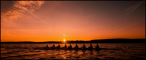 Geneseo Crew Club on the water at sunrise.