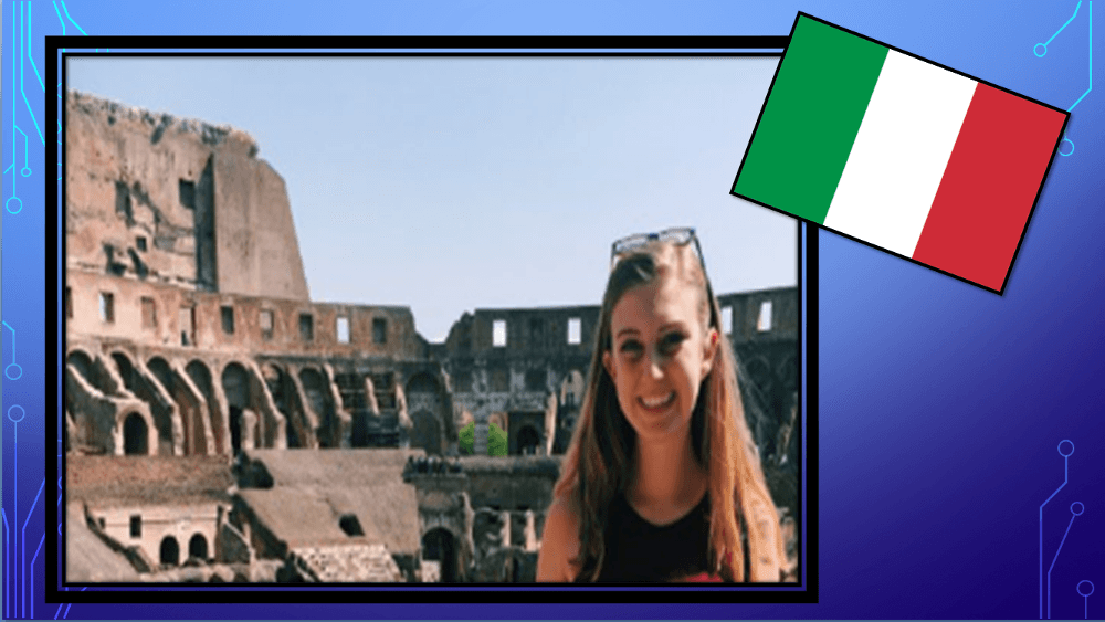 Sarah P. in the Colosseum of Rome, Italy