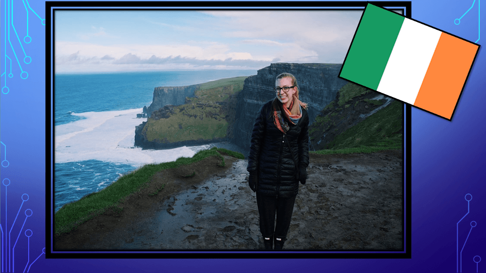 Sarah P. in the cliffs of Moher, Ireland.