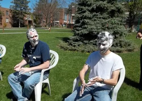 students after getting pied