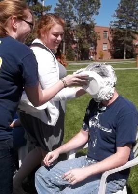 professor or student getting pied twice