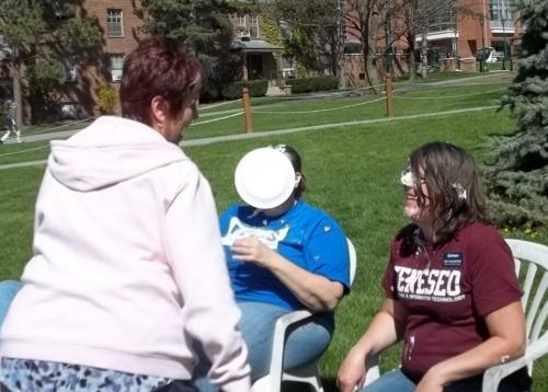 two professors after getting pied
