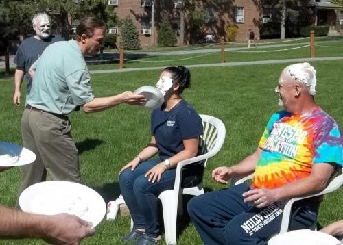 professor about to get pied