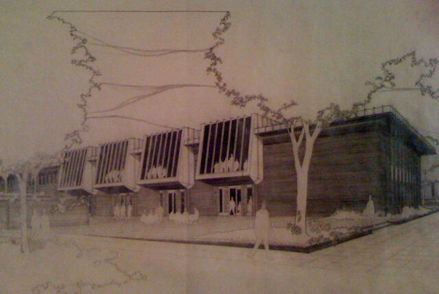 Drawing of Fine Arts Center.