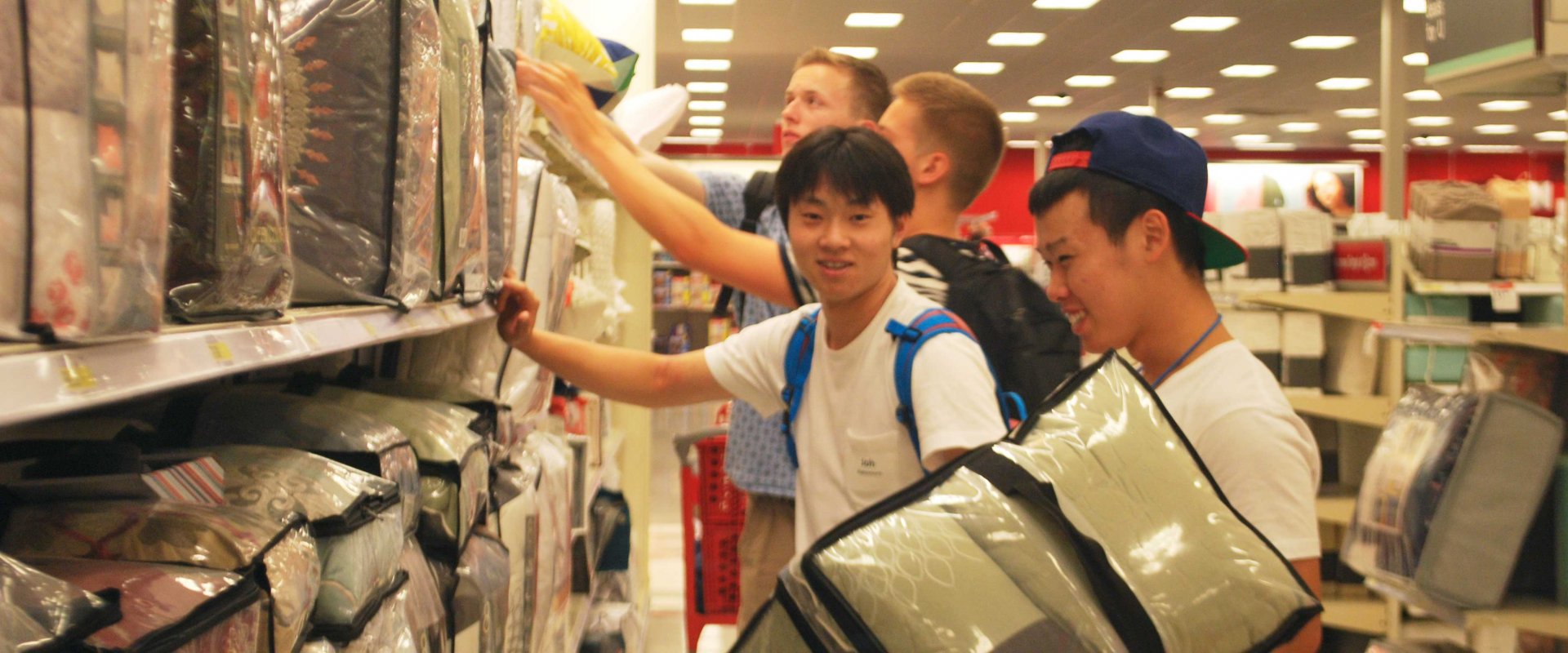 International students making a trip to buy sheets.
