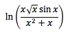 ln((x sqrt(x) sin(x))/(x^2+x))