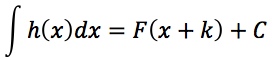 Integral h(x) = F(x+k) + C