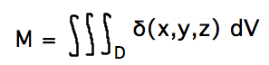 M = integral over D of delta
