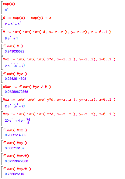 Nested int calculates multiple integrals; float converts symbolic results to decimal numbers