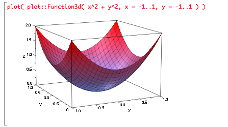 Use plot::Function3d but with x^2+y^2 as function