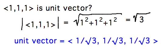 Make unit vector by calculating length of v and dividing components by length