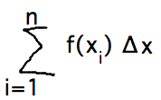 Sigma_(i=1)^n f(x_i) delta x