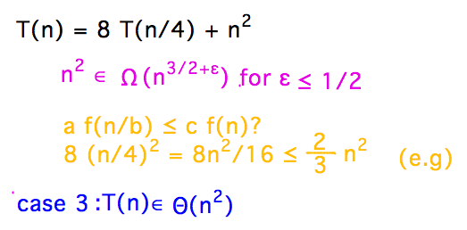 Case 3 says T(n) = Theta(f(n)) = Theta(n^2)