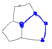 Pentagons with graph imposed on vertices and edges