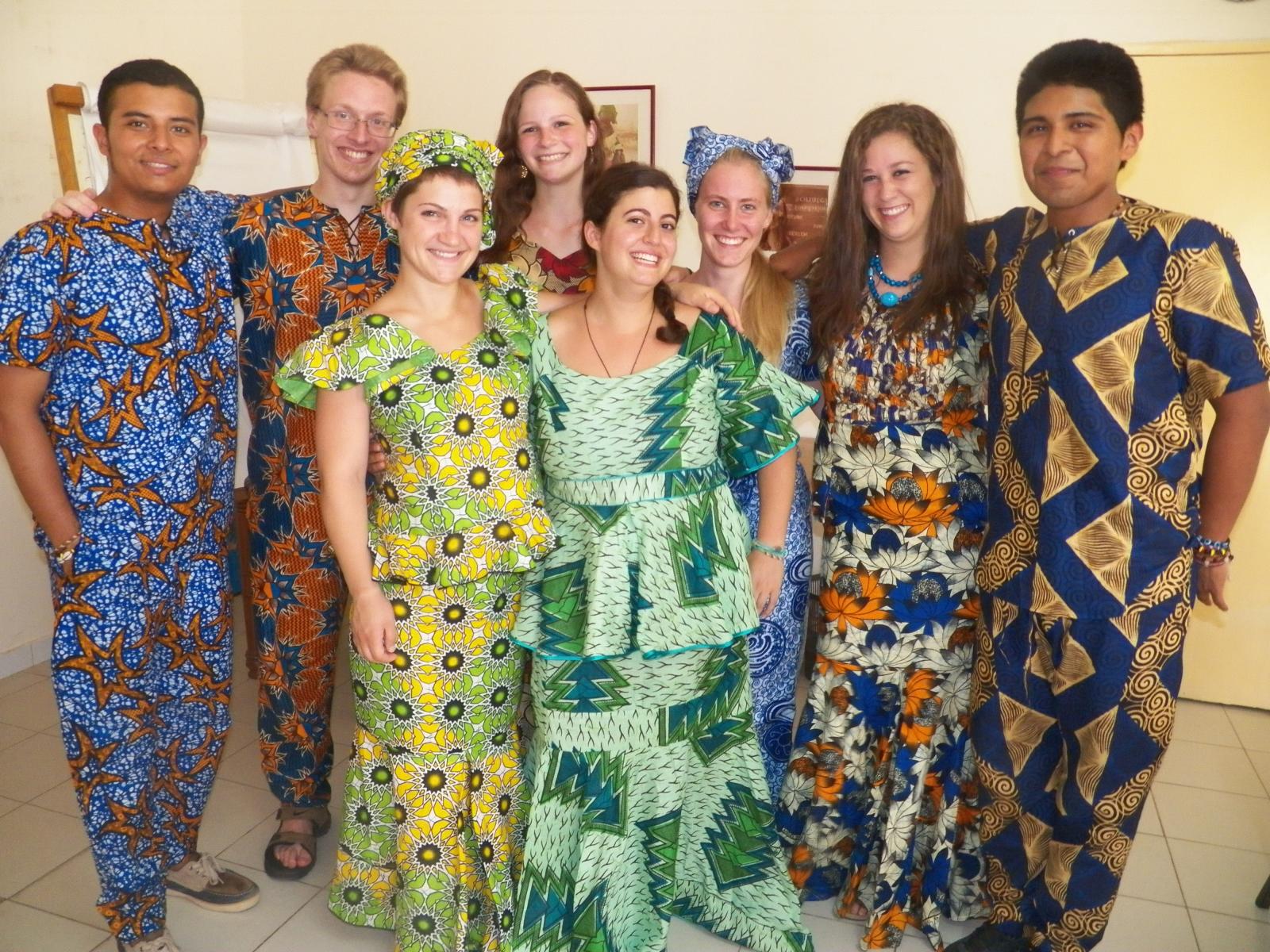Group dressed in African attire