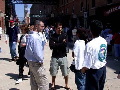 Students waiting outside