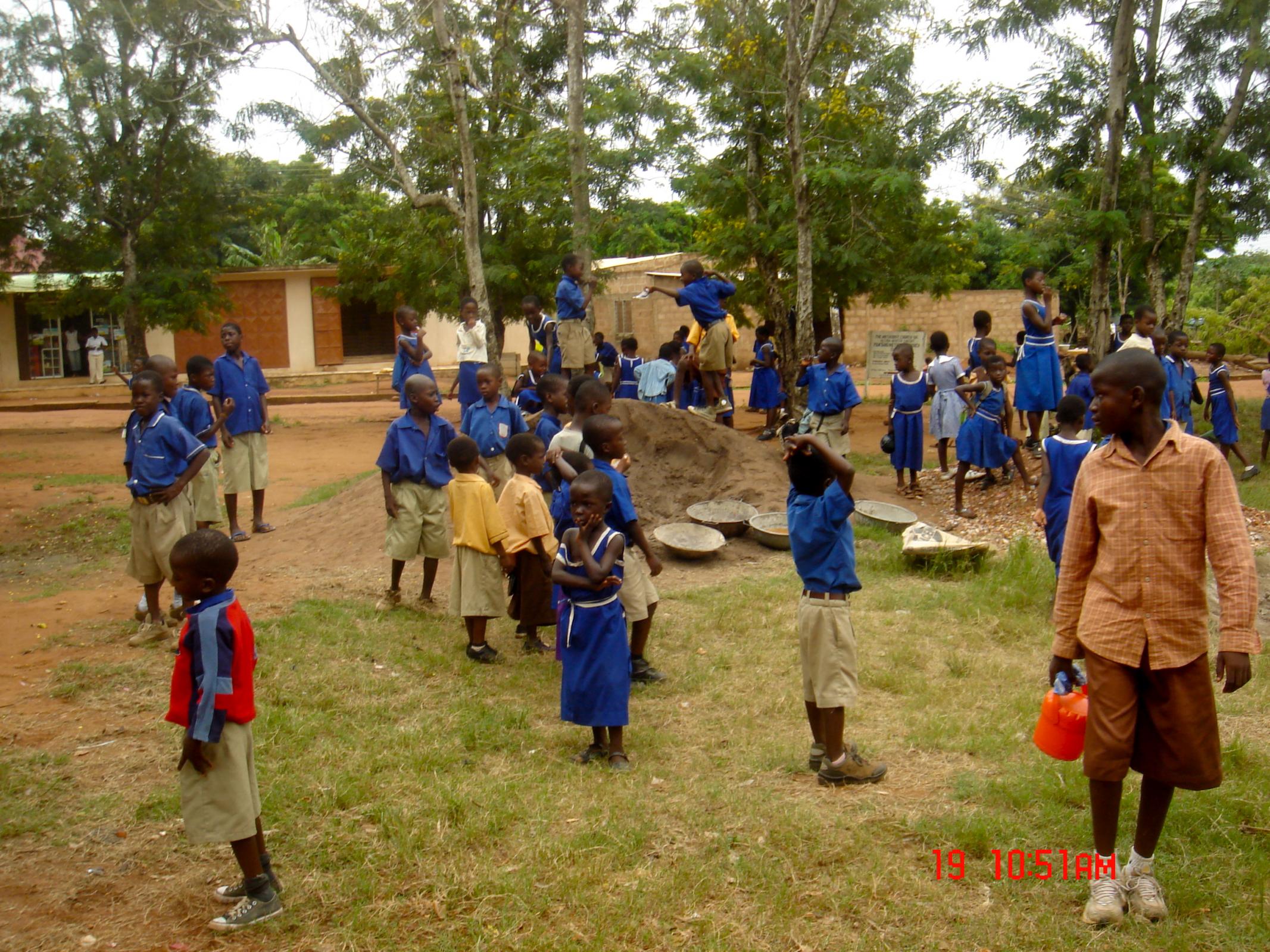 school children playing