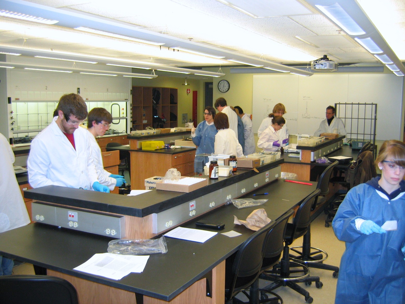 Students working in chemistry lab.