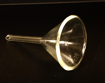 narrow glass funnel