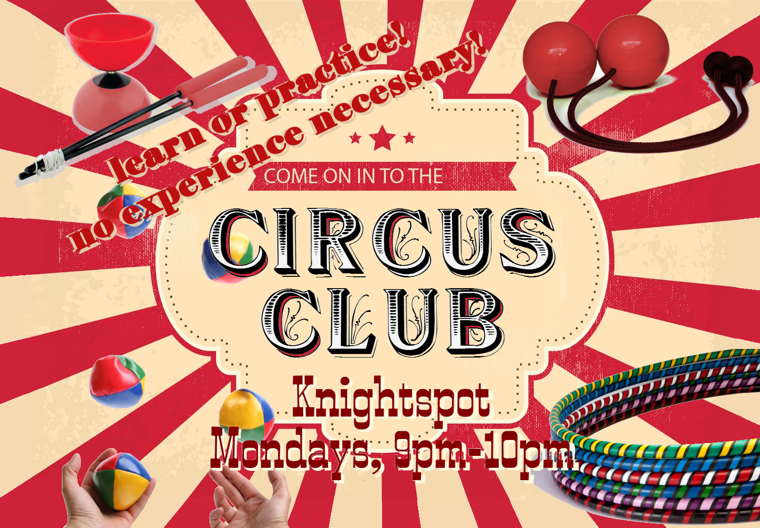 Poster for Circus Club, Spring 2017.