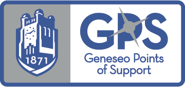 Geneseo Points of Support logo with clock tower and compass