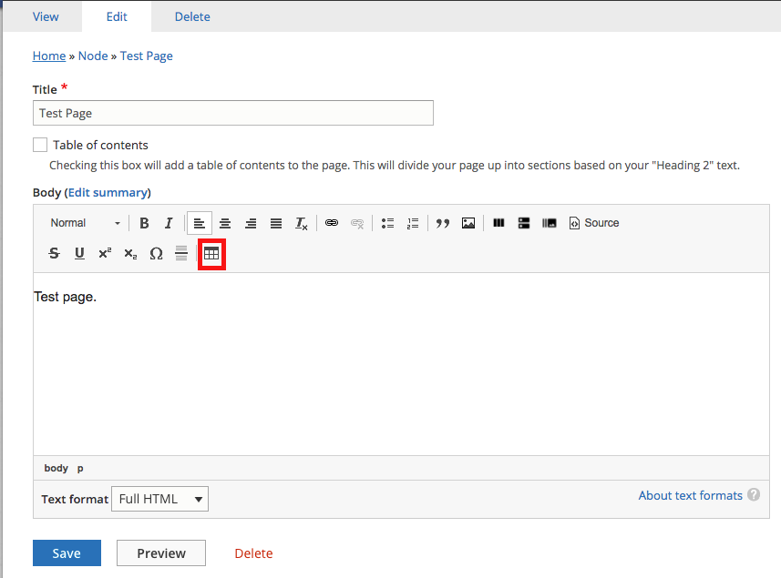 Page examle icon location.