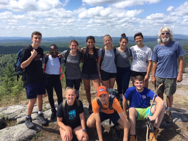 Students in the Adirondack Mountains with Professor Caudle
