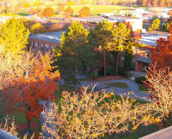 Geneseo campus in fall.