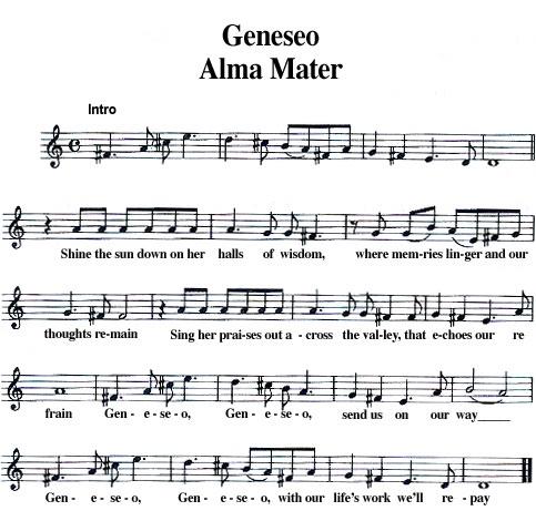 Sheet Music for Geneseo's Alma Mater
