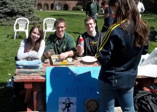 students at a table