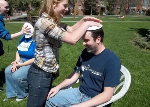 professor getting pied