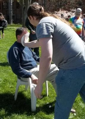 professor getting pied