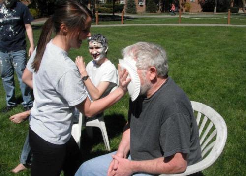 professor getting pied