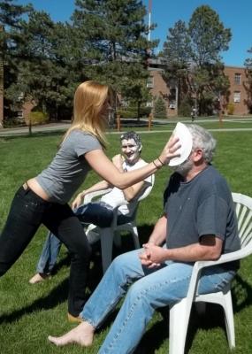 professor getting pied