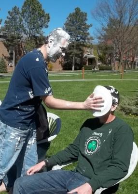 professor getting pied