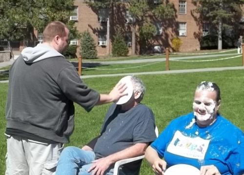 professor getting pied