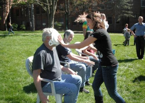 professor getting pied