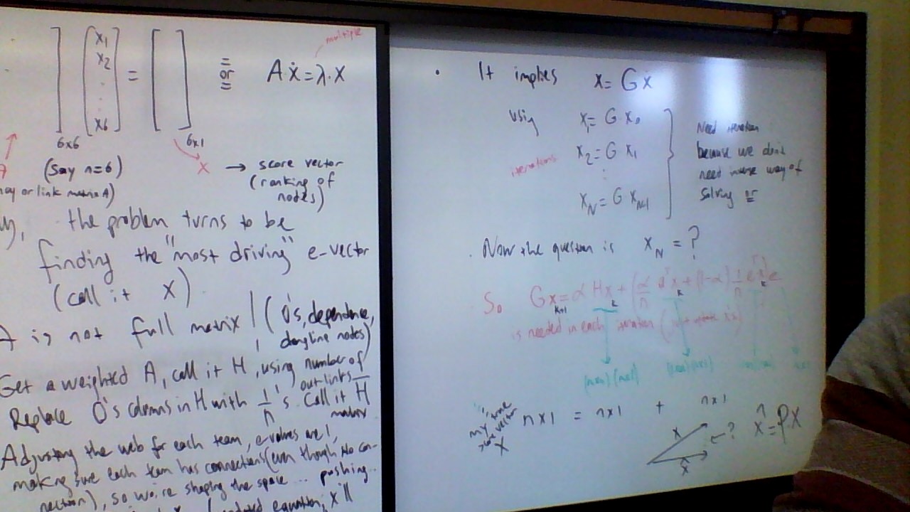 Formulas written on whiteboard