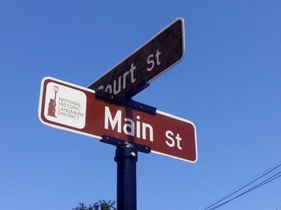 Street signs of main street and court street