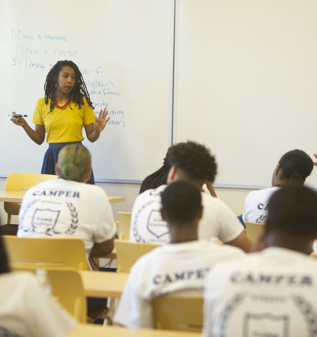 Crystal Simmons teaching students