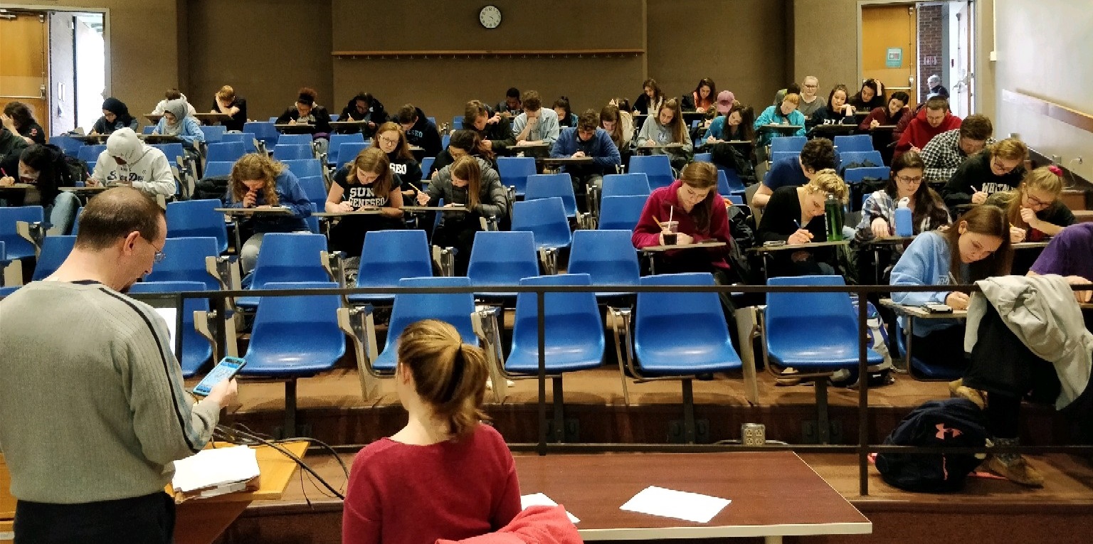 PRISM Math Club: Students taking the Calculus Bee in Newton Hall