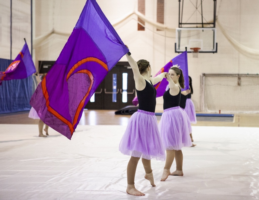 Geneseo Sapphire Winter Guard performing in Spring, 2019