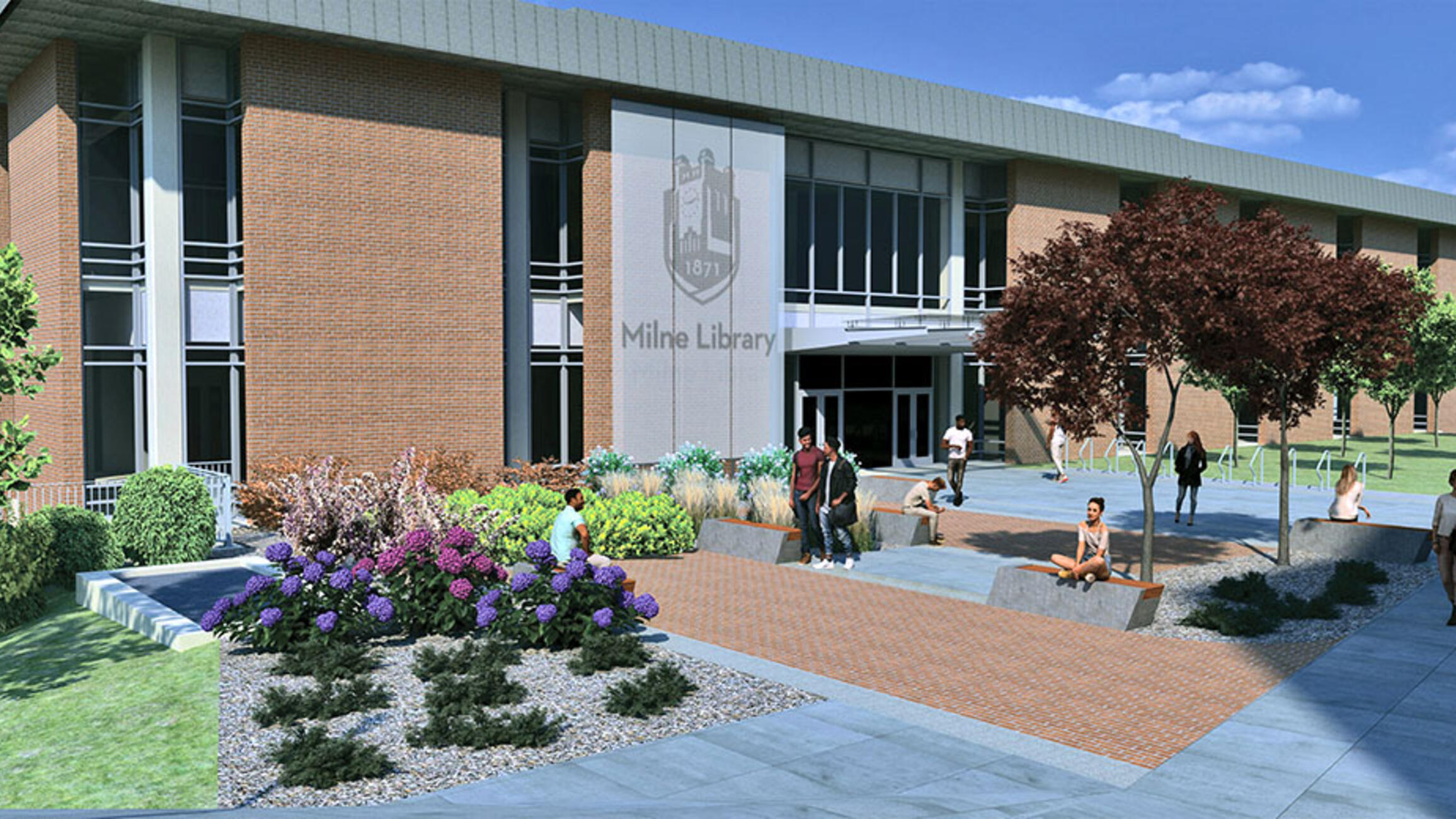 Rendering of renovated Milne Library
