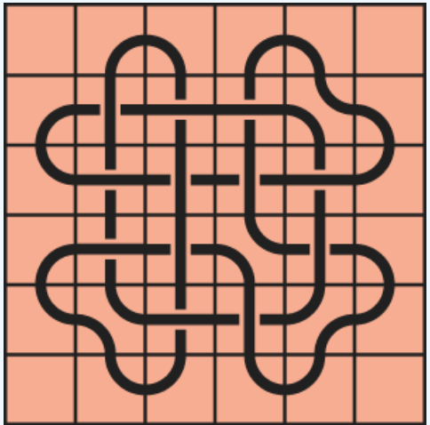 Curved lines on a red background