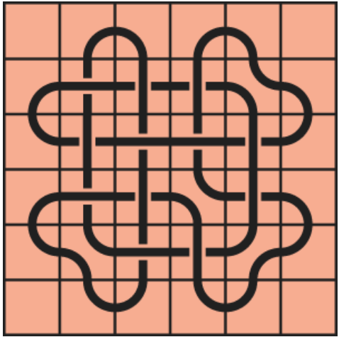 Curved lines on a red background