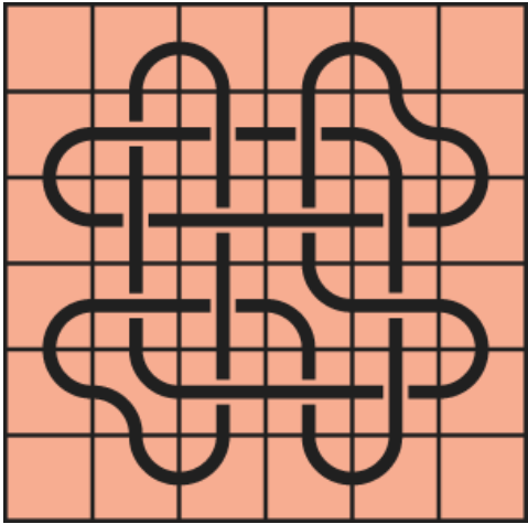 Curved lines on a red background