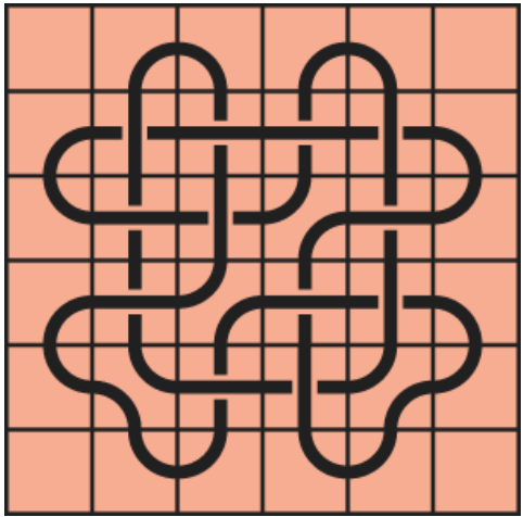 Curved lines on a red background