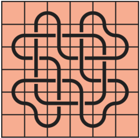 Curved lines on a red background