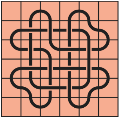 Curved lines on a red background