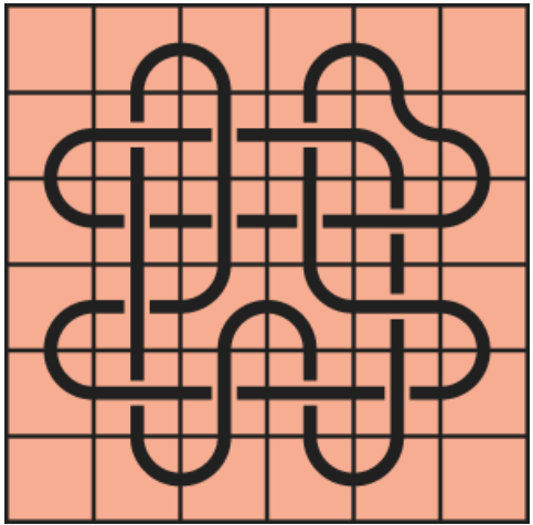Curved lines on a red background